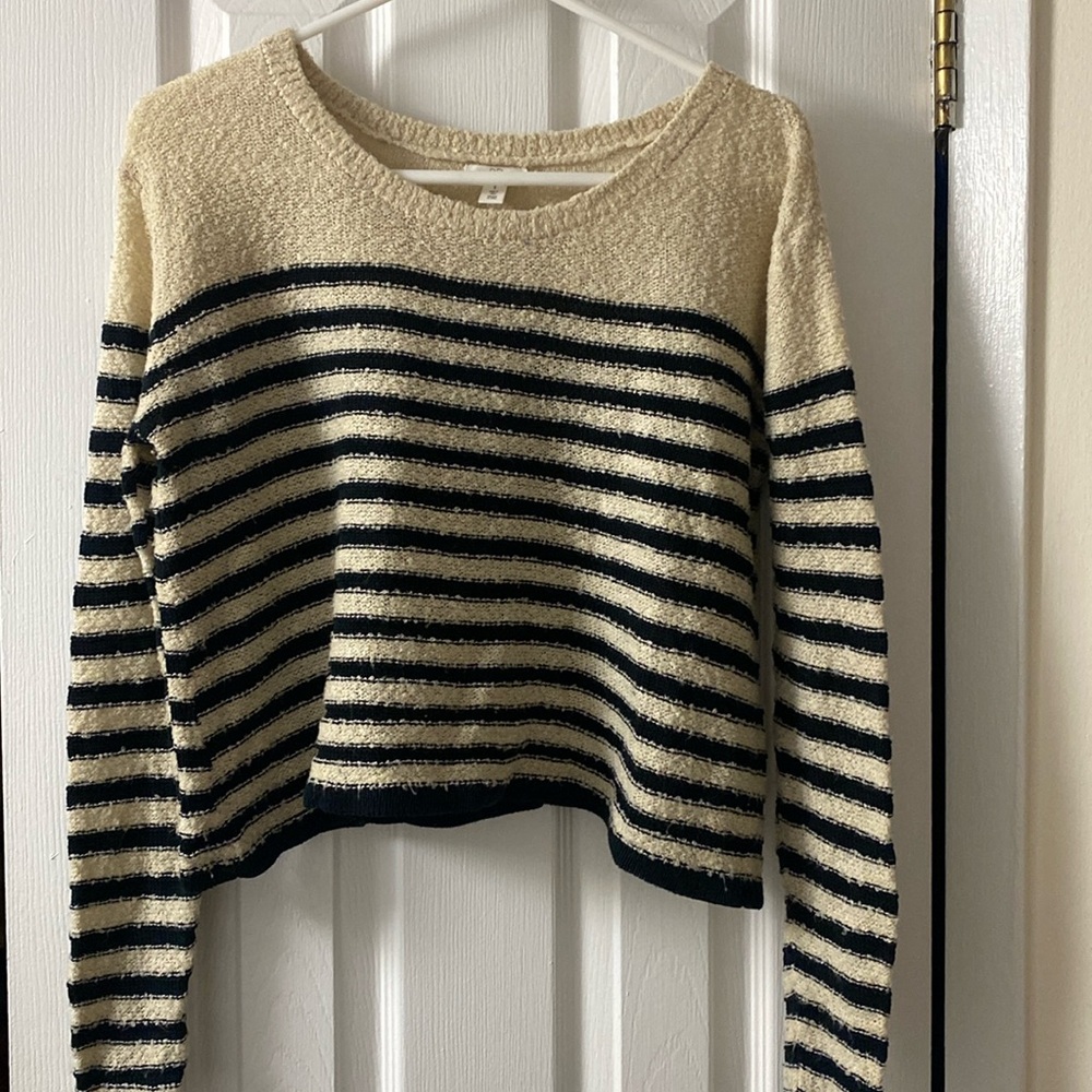 Striped cropped boxy sweater